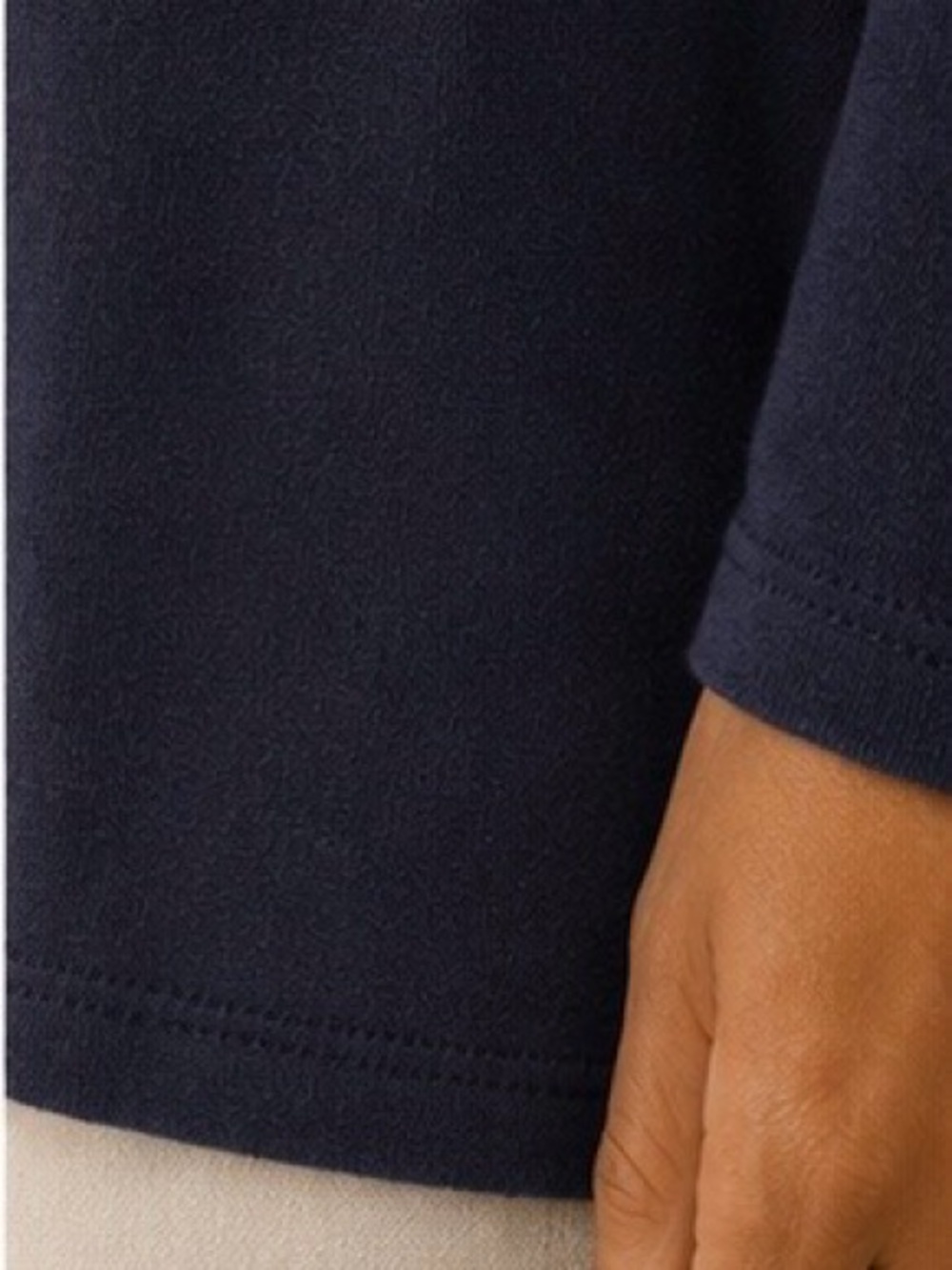 Eileen Fisher Ink Blue Boxy Boat Neck Top Lyocell Organic Cotton Large - Picture 3 of 9
